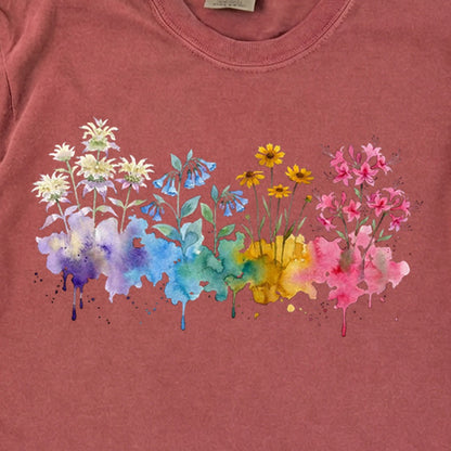 Watercolor Hot Springs Wildflowers Premium Long Sleeve