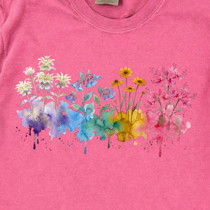Watercolor Hot Springs Wildflowers Premium Long Sleeve