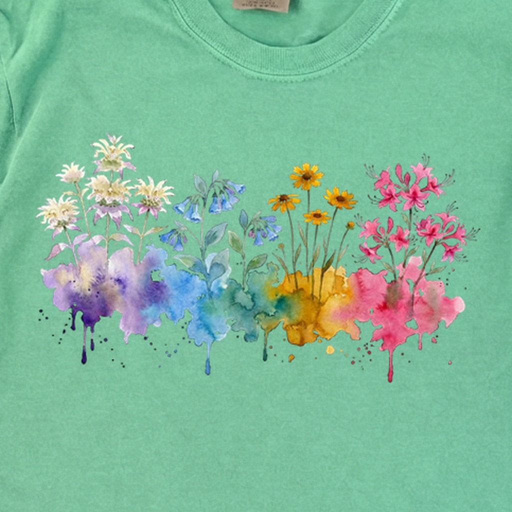 Watercolor Hot Springs Wildflowers Premium Long Sleeve