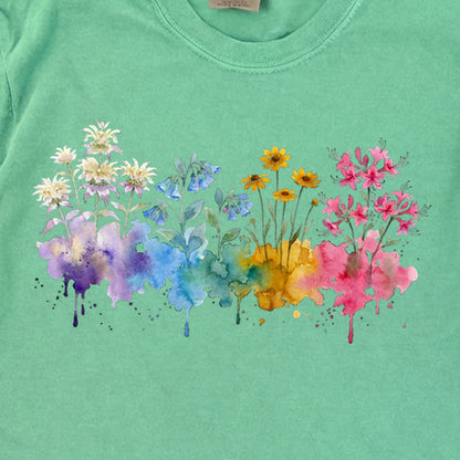Watercolor Hot Springs Wildflowers Premium Long Sleeve