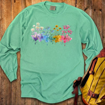 Watercolor Hot Springs Wildflowers Premium Long Sleeve