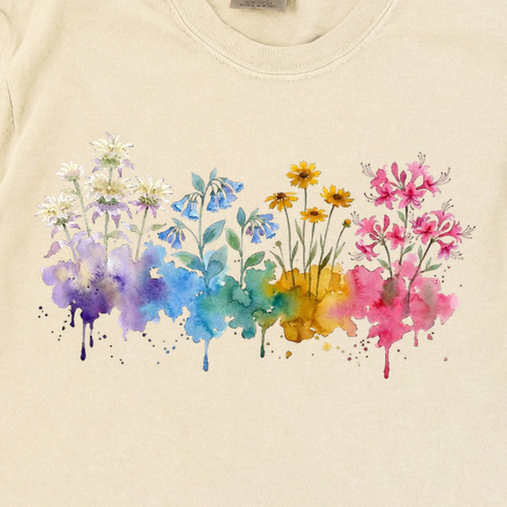 Watercolor Hot Springs Wildflowers Premium Long Sleeve