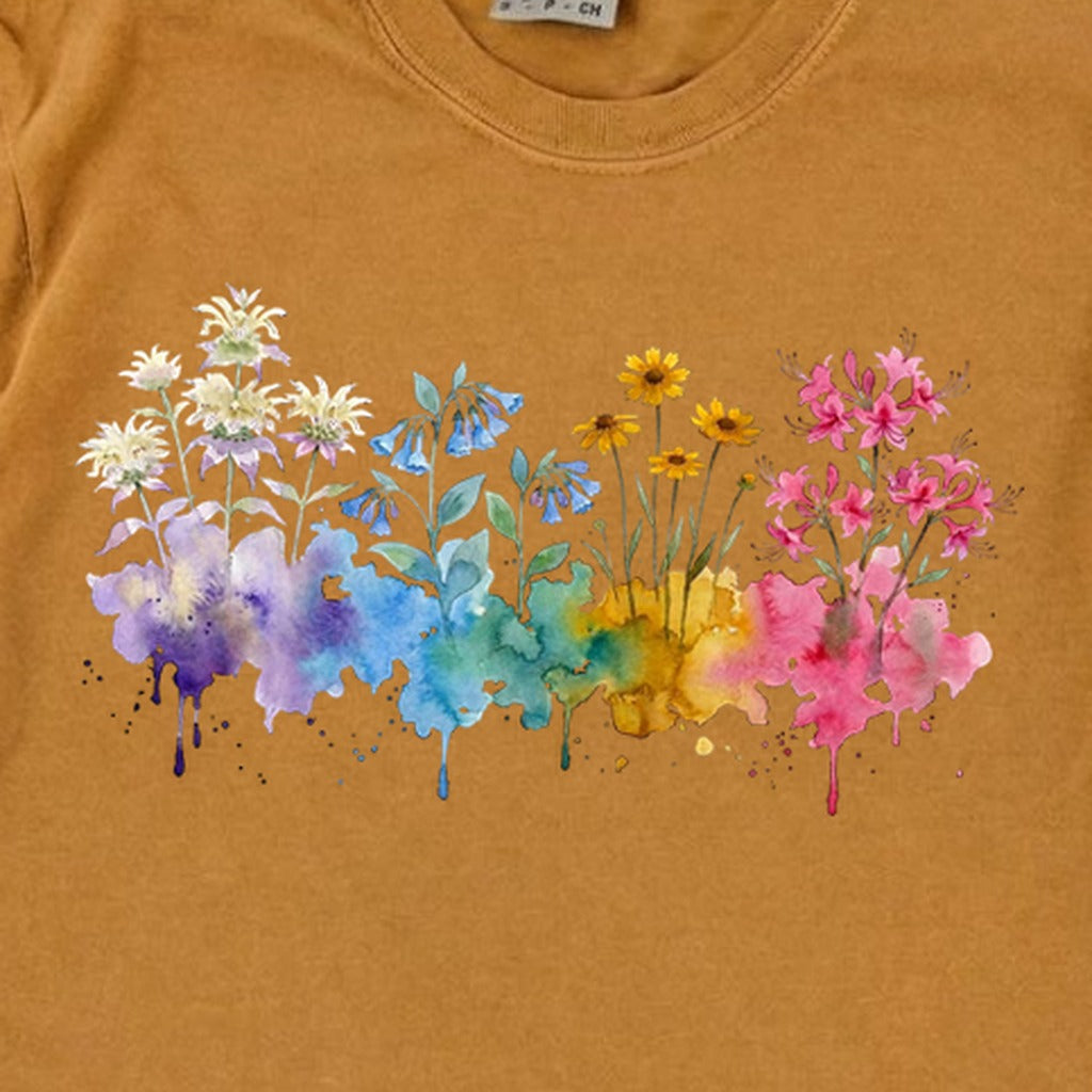 Watercolor Hot Springs Wildflowers Premium Long Sleeve