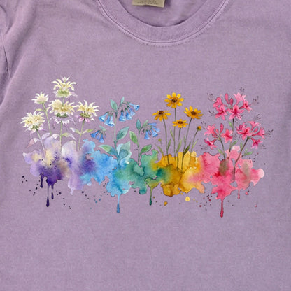 Watercolor Hot Springs Wildflowers Premium Long Sleeve