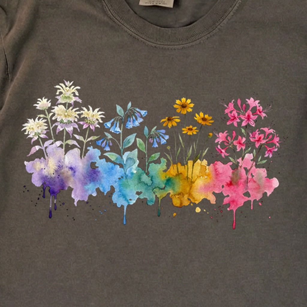 Watercolor Hot Springs Wildflowers Premium Long Sleeve