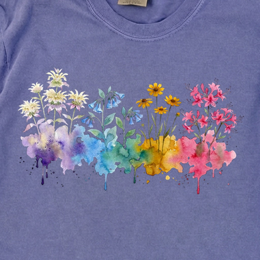 Watercolor Hot Springs Wildflowers Premium Long Sleeve