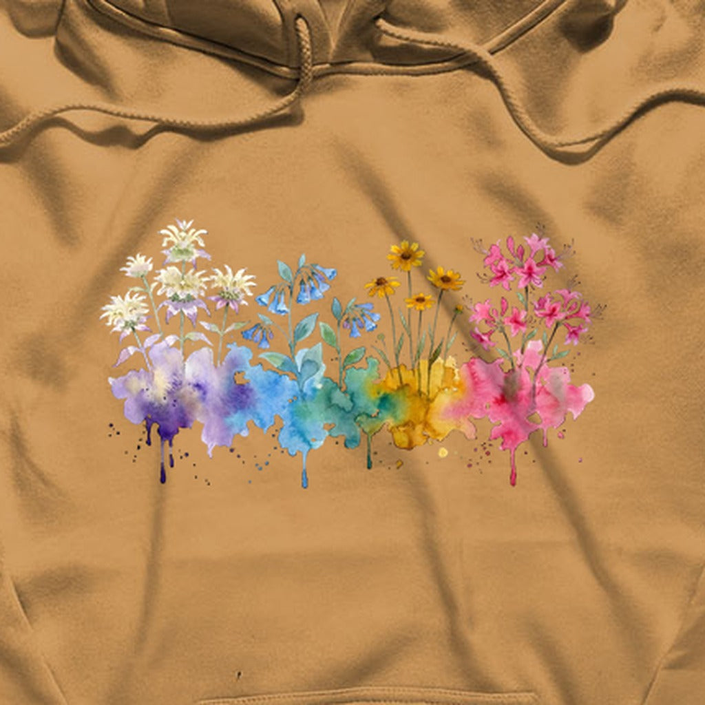 Watercolor Hot Springs Wildflowers Hoodie