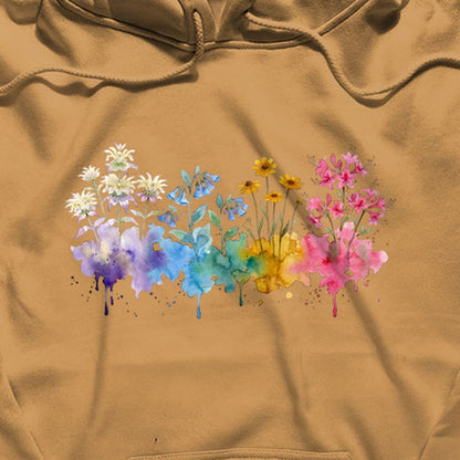 Watercolor Hot Springs Wildflowers Hoodie