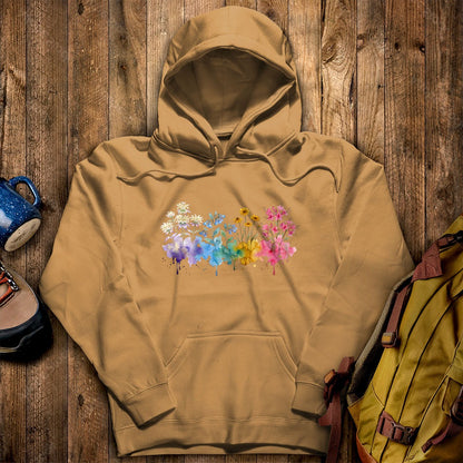 Watercolor Hot Springs Wildflowers Hoodie