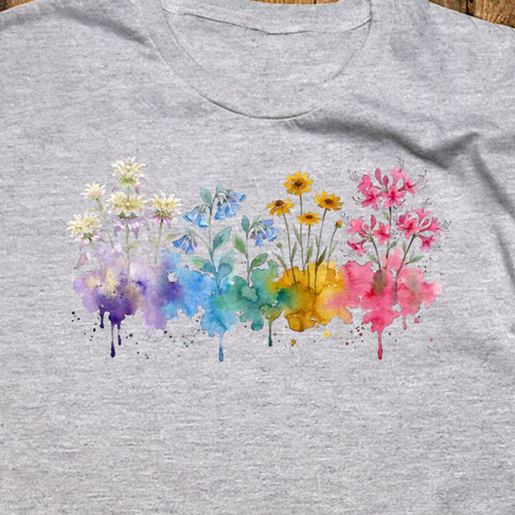 Watercolor Hot Springs Wildflowers T-Shirt