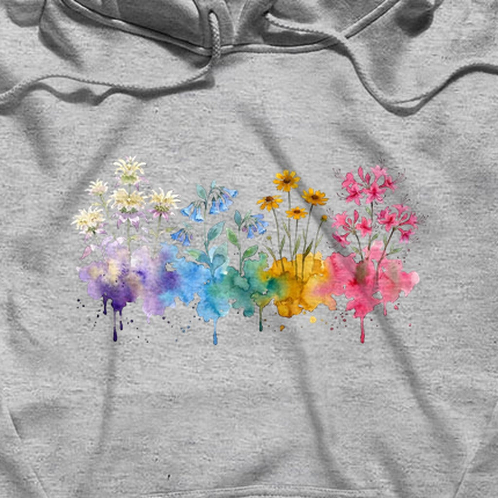 Watercolor Hot Springs Wildflowers Hoodie