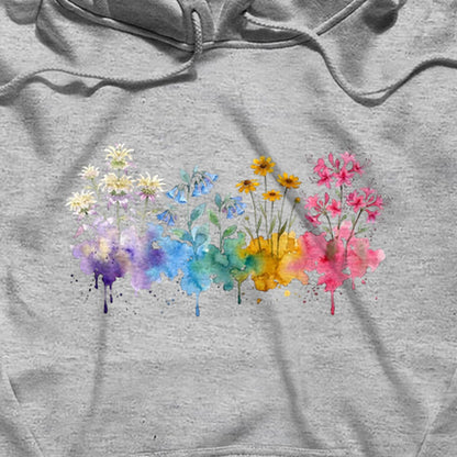 Watercolor Hot Springs Wildflowers Hoodie