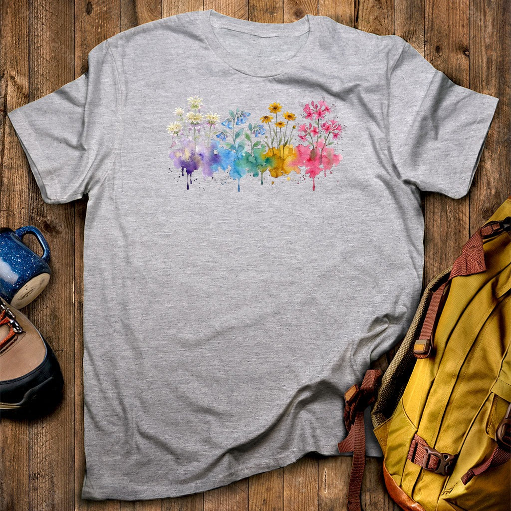 Watercolor Hot Springs Wildflowers T-Shirt