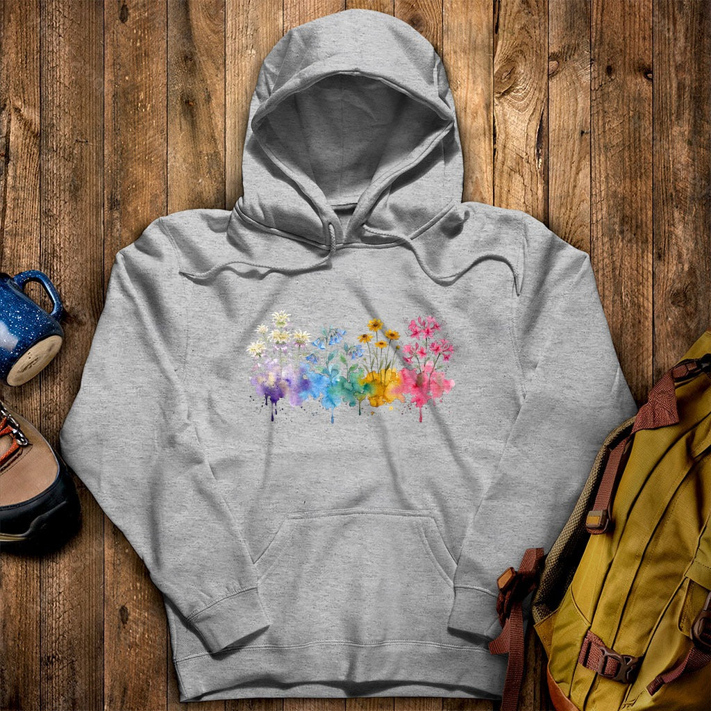 Watercolor Hot Springs Wildflowers Hoodie