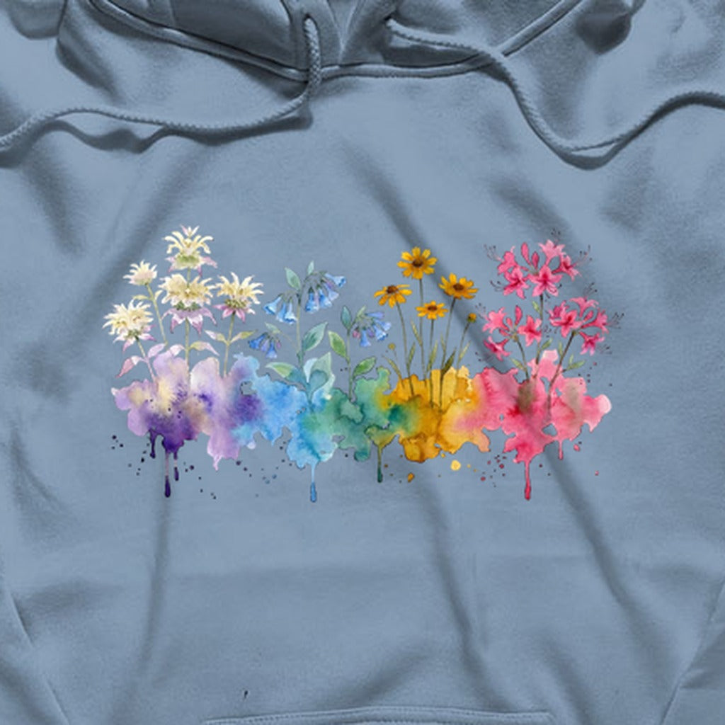 Watercolor Hot Springs Wildflowers Hoodie