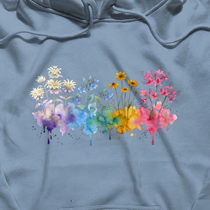 Watercolor Hot Springs Wildflowers Hoodie