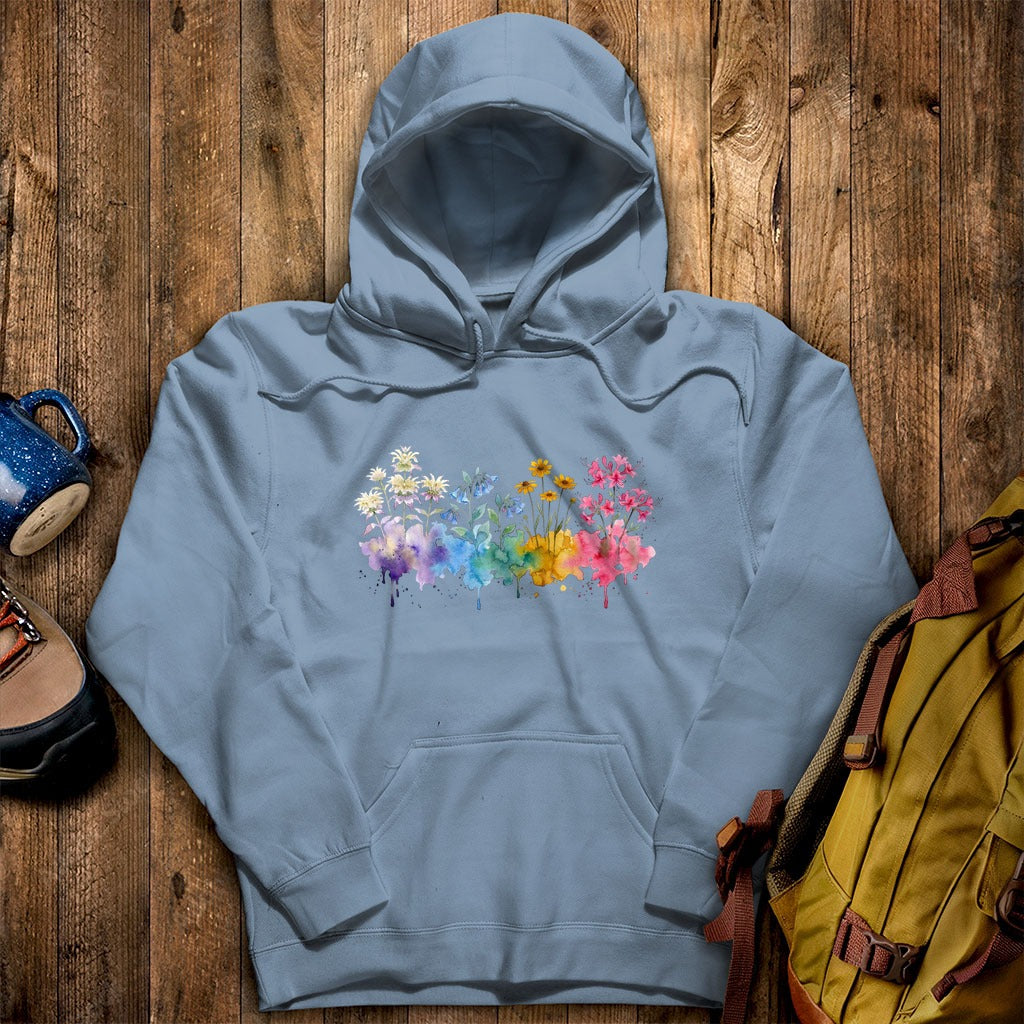 Watercolor Hot Springs Wildflowers Hoodie