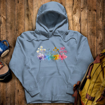 Watercolor Hot Springs Wildflowers Hoodie