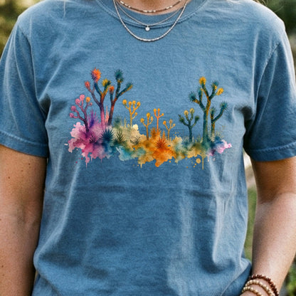 Watercolor Joshua Tree National Park Cotton T-Shirt