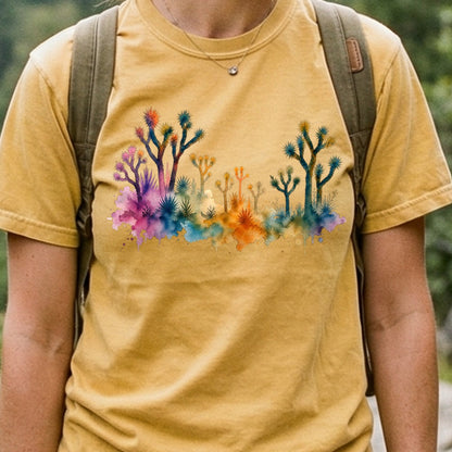 Watercolor Joshua Tree National Park Cotton T-Shirt