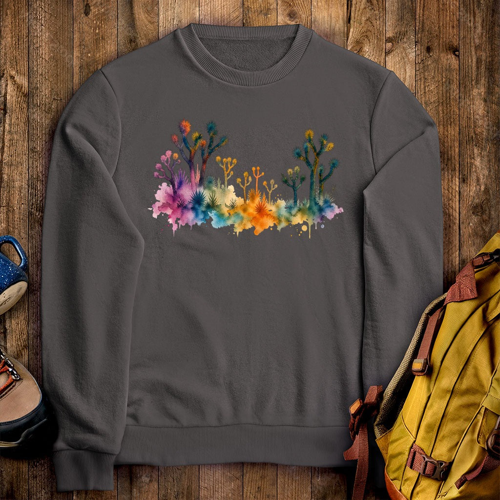 Watercolor Joshua Tree National Park Crewneck Sweatshirt