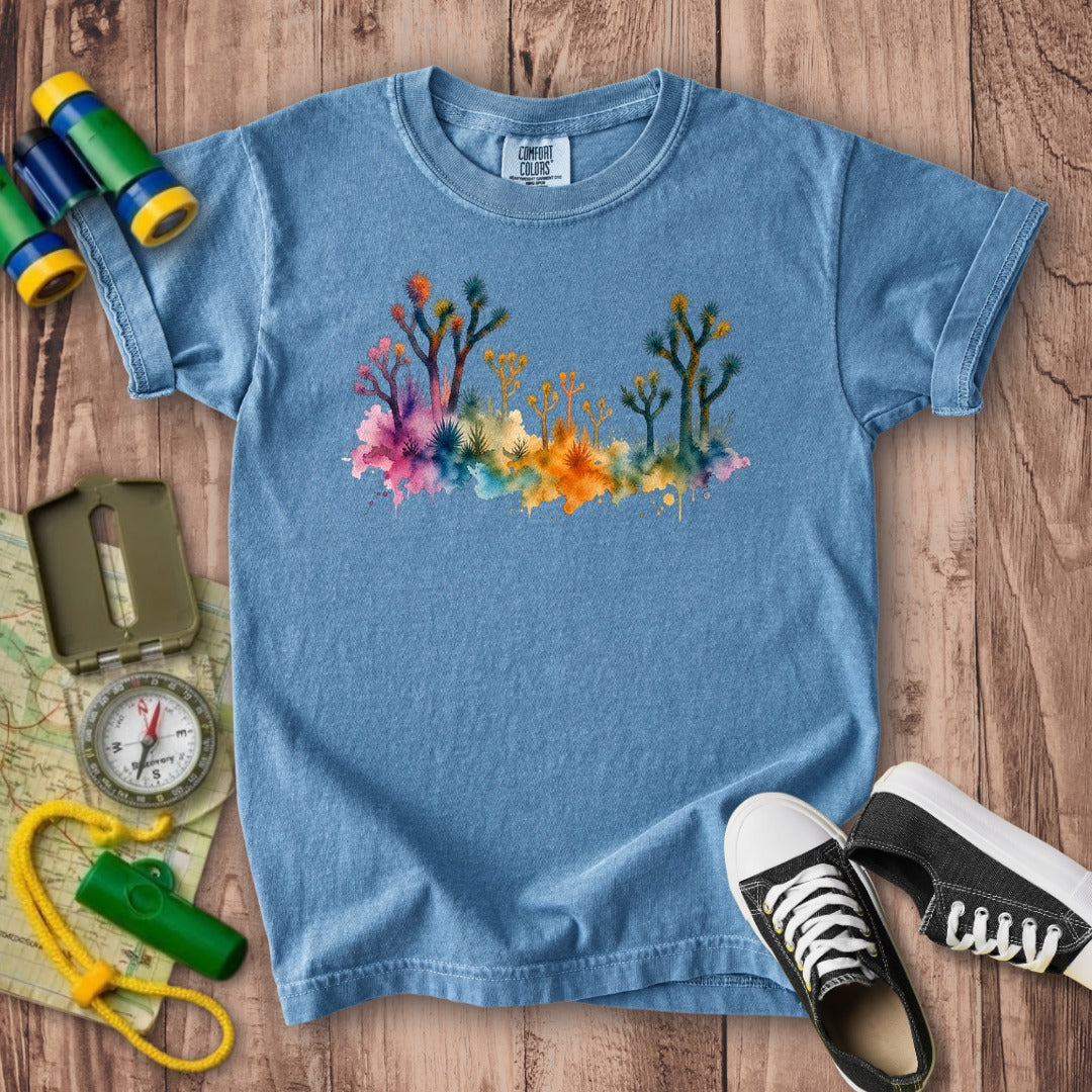 Watercolor Joshua Tree National Park Kids Cotton T-Shirt