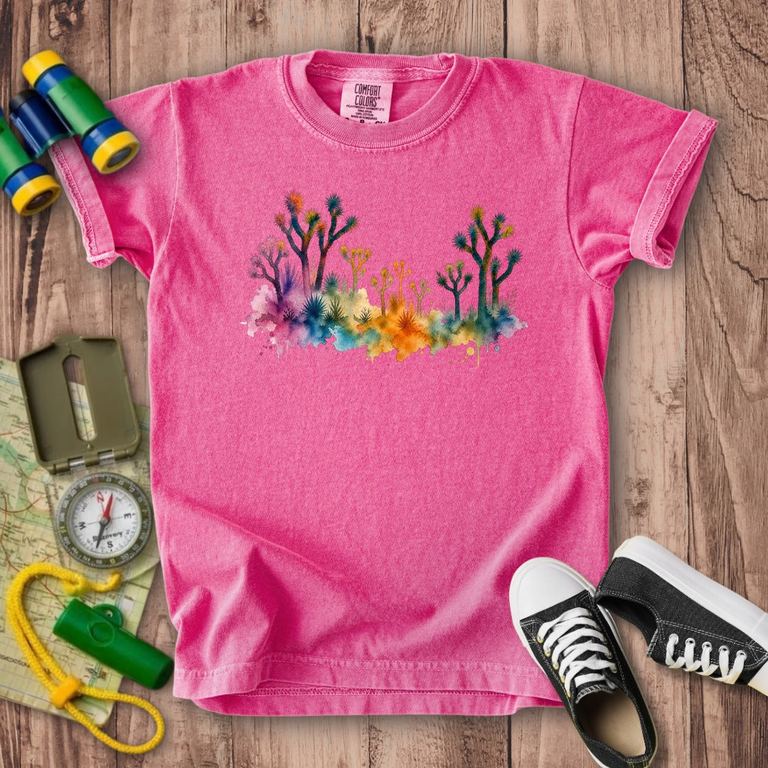 Watercolor Joshua Tree National Park Kids Cotton T-Shirt