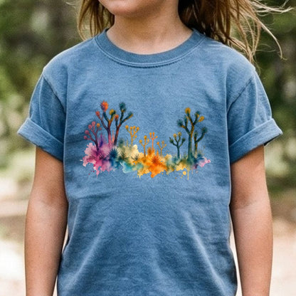 Watercolor Joshua Tree National Park Kids Cotton T-Shirt
