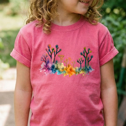 Watercolor Joshua Tree National Park Kids Cotton T-Shirt