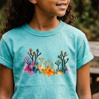 Watercolor Joshua Tree National Park Kids Cotton T-Shirt