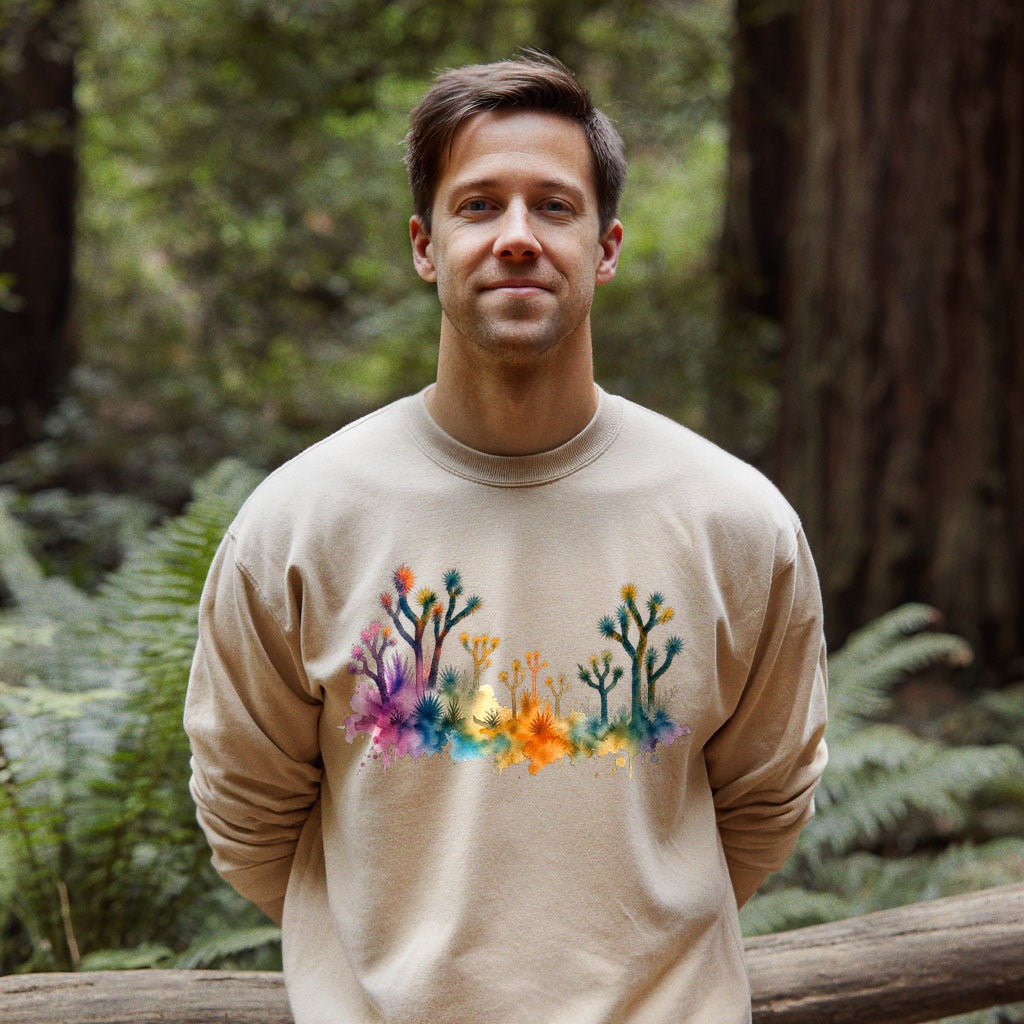 Watercolor Joshua Tree National Park Crewneck Sweatshirt