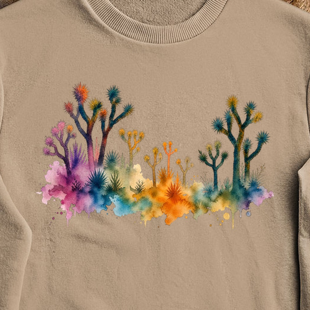 Watercolor Joshua Tree National Park Crewneck Sweatshirt