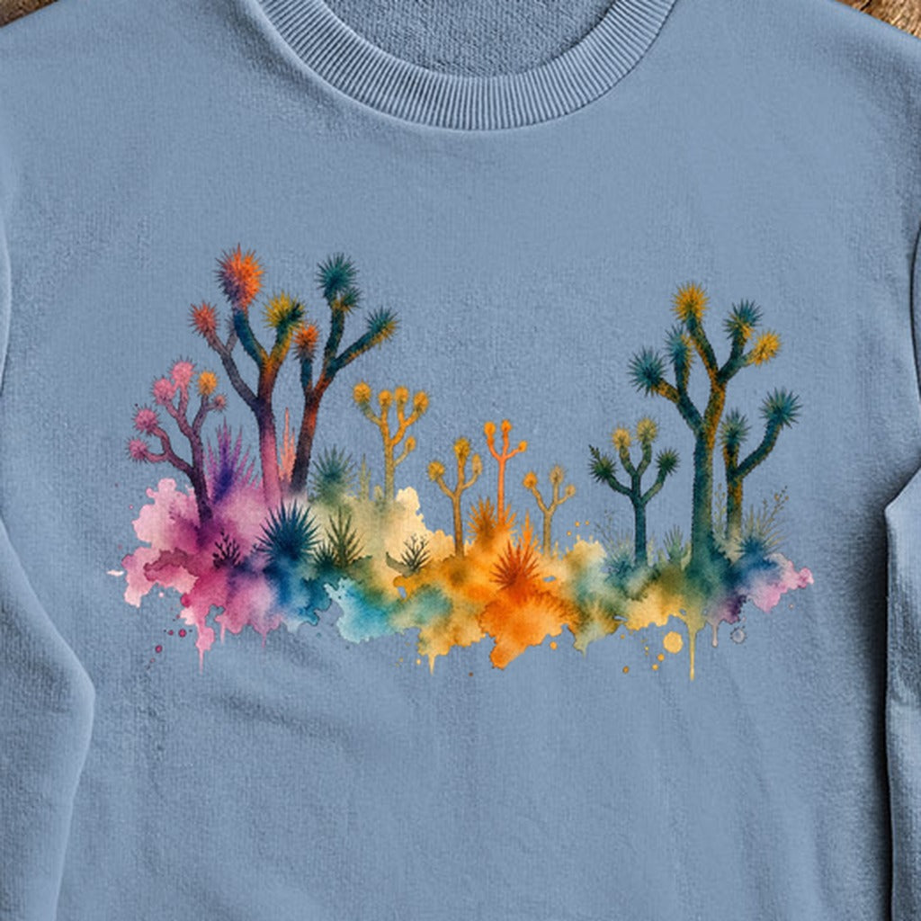 Watercolor Joshua Tree National Park Crewneck Sweatshirt