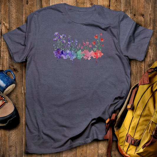 Watercolor Mount Rainier Wildflowers T-Shirt