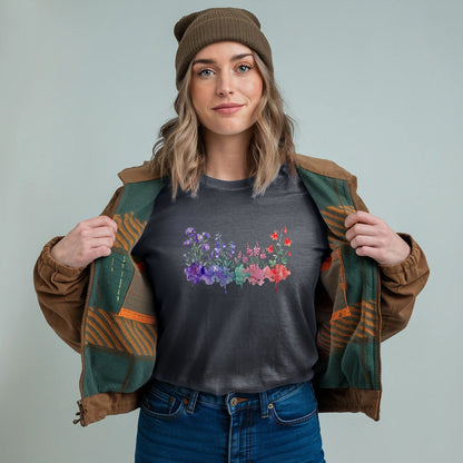 Watercolor Mount Rainier Wildflowers T-Shirt