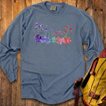 Watercolor Mount Rainier Wildflowers Premium Long Sleeve