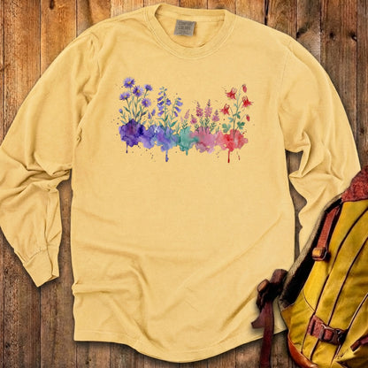 Watercolor Mount Rainier Wildflowers Premium Long Sleeve