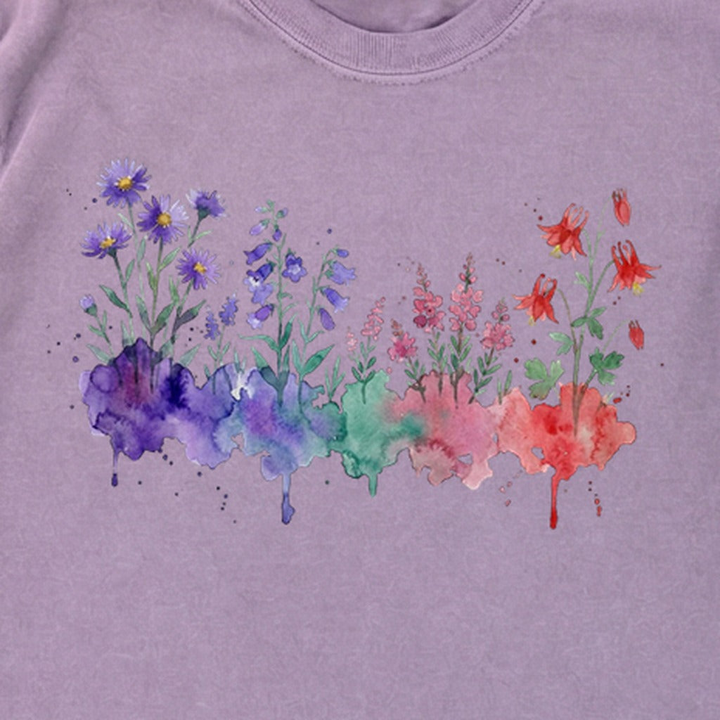 Watercolor Mount Rainier Wildflowers Premium Long Sleeve
