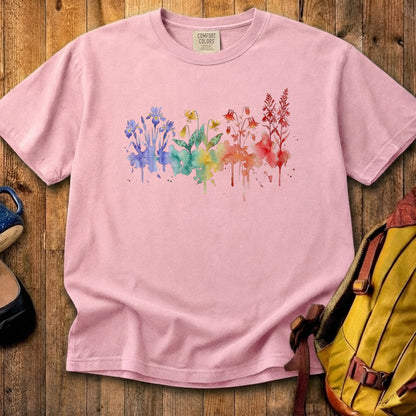 Watercolor New River Gorge Wildflowers Cotton T-Shirt