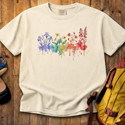 Watercolor New River Gorge Wildflowers Cotton T-Shirt