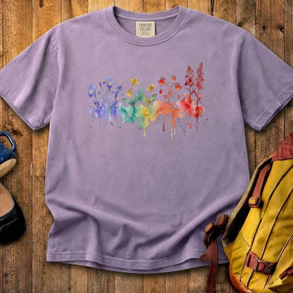 Watercolor New River Gorge Wildflowers Cotton T-Shirt