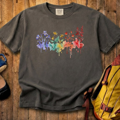 Watercolor New River Gorge Wildflowers Cotton T-Shirt