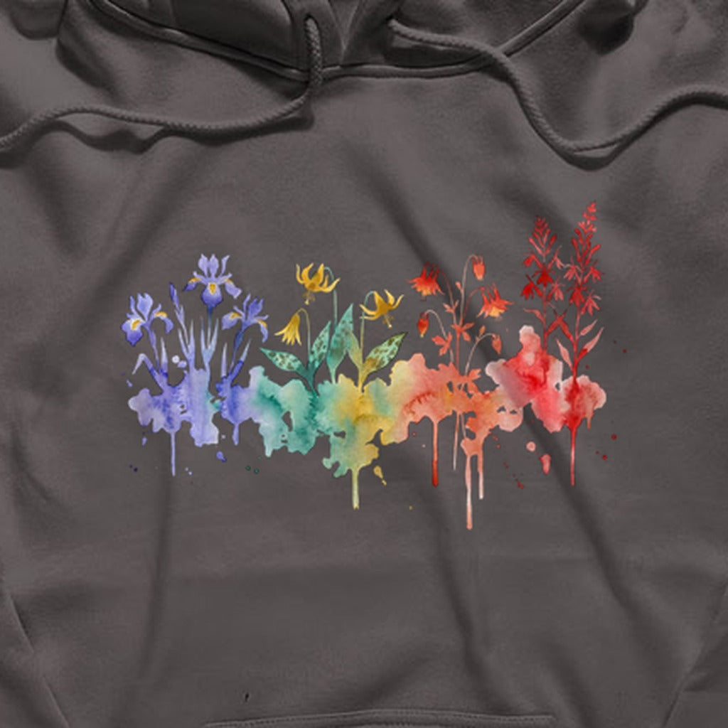 Watercolor New River Gorge Wildflowers Hoodie
