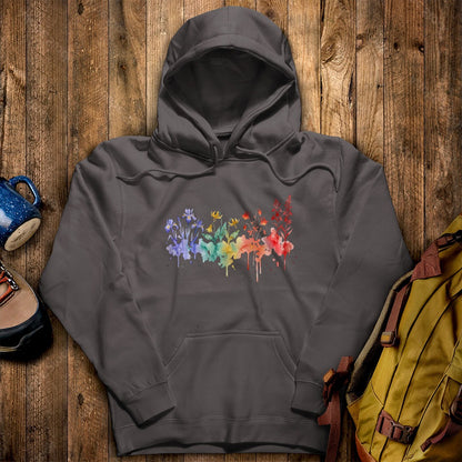 Watercolor New River Gorge Wildflowers Hoodie