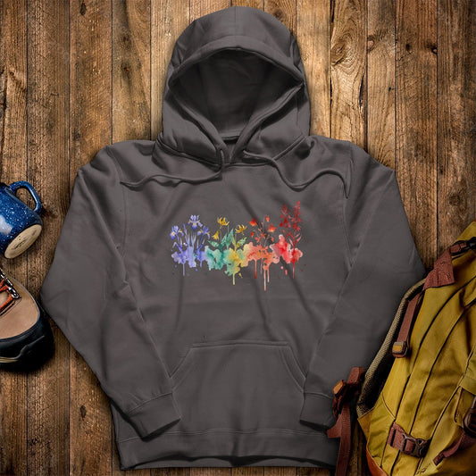 Watercolor New River Gorge Wildflowers Hoodie