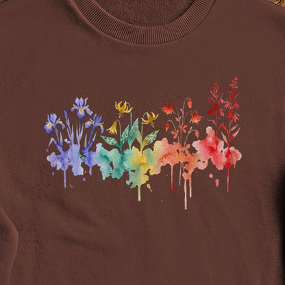 Watercolor New River Gorge Wildflowers Crewneck Sweatshirt