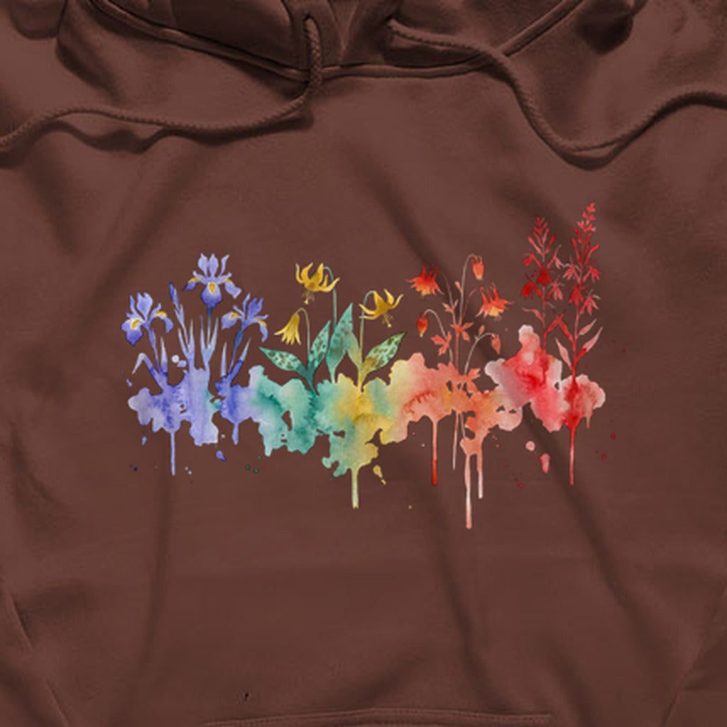Watercolor New River Gorge Wildflowers Hoodie
