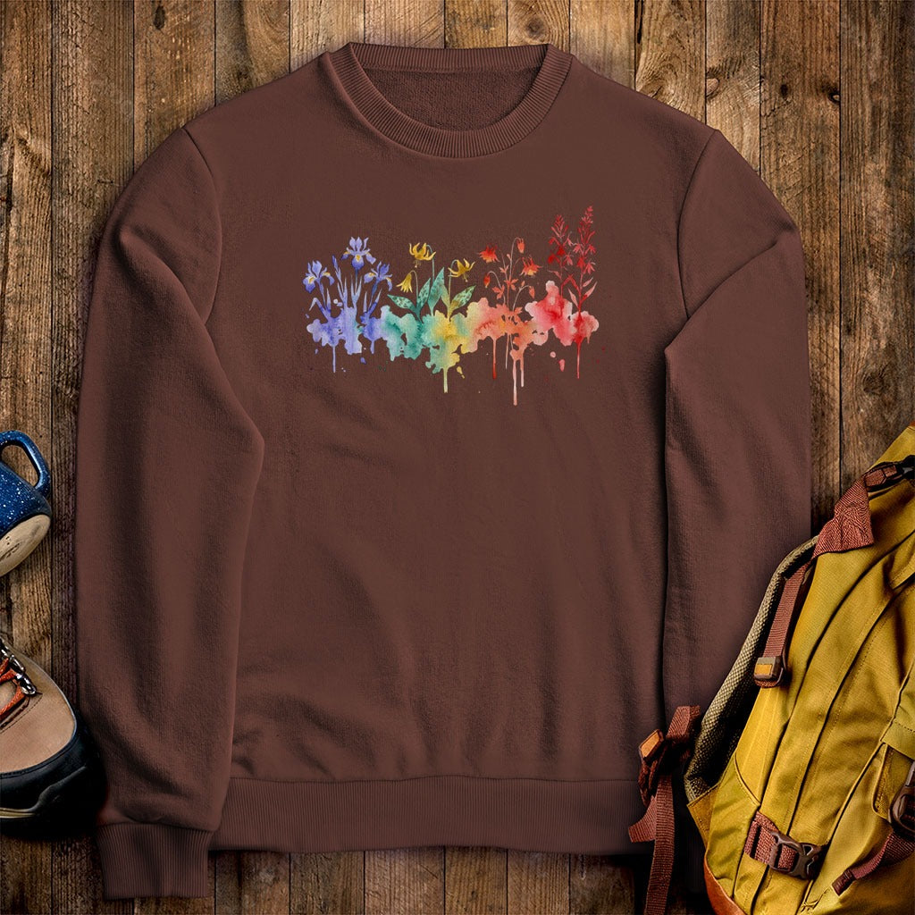 Watercolor New River Gorge Wildflowers Crewneck Sweatshirt