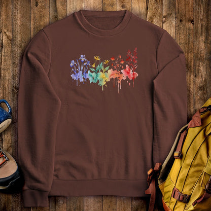 Watercolor New River Gorge Wildflowers Crewneck Sweatshirt