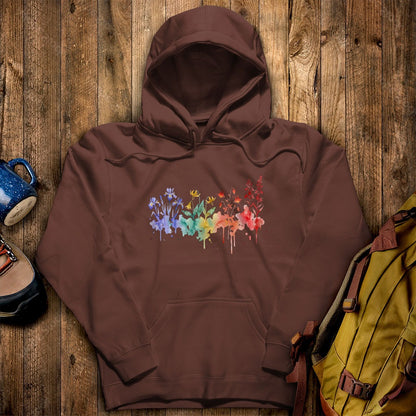 Watercolor New River Gorge Wildflowers Hoodie